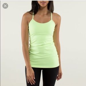 Lululemon power y tank in a yellow-green color